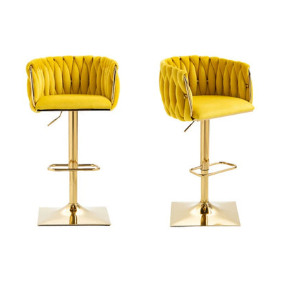 COOLMORE Vintage Bar Stools with Back and Footrest Counter Height Dining Chairs 2PC/SET-海智集-Default-