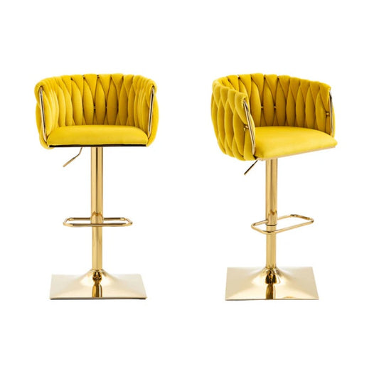 COOLMORE Vintage Bar Stools with Back and Footrest Counter Height Dining Chairs 2PC/SET-海智集-Default-