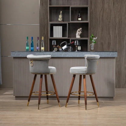 COOLMORE Swivel Bar Stools with Backrest Footrest ,with a fixed height of 360 degrees-海智集-Default-