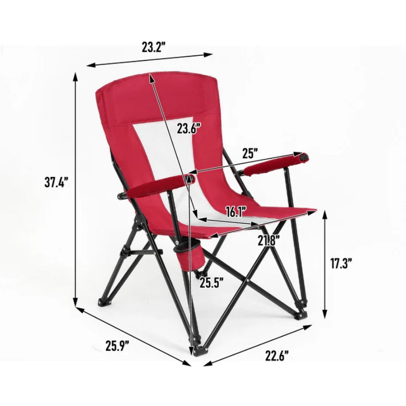Steel folding Mesh Quad Camping Chair, with Cup Holder, & Carry Bag; Blue-海智集-Default-