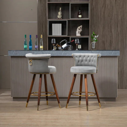 COOLMORE Swivel Bar Stools with Backrest Footrest ,with a fixed height of 360 degrees-海智集-Default-