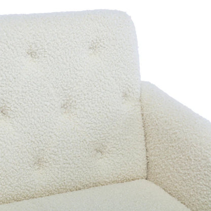 COOLMORE Velvet Accent Chair with Adjustable Armrests and Backrest, Button Tufted Lounge Chair, Single Recliner Armchair with Ottoman-海智集-Default-
