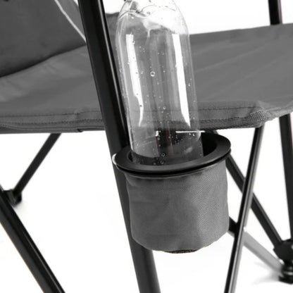 High Back Heavy Duty Lawn Chair Support 250LBS, Portable Collapsible Chair with Cup Holder -Grey-海智集-Default-