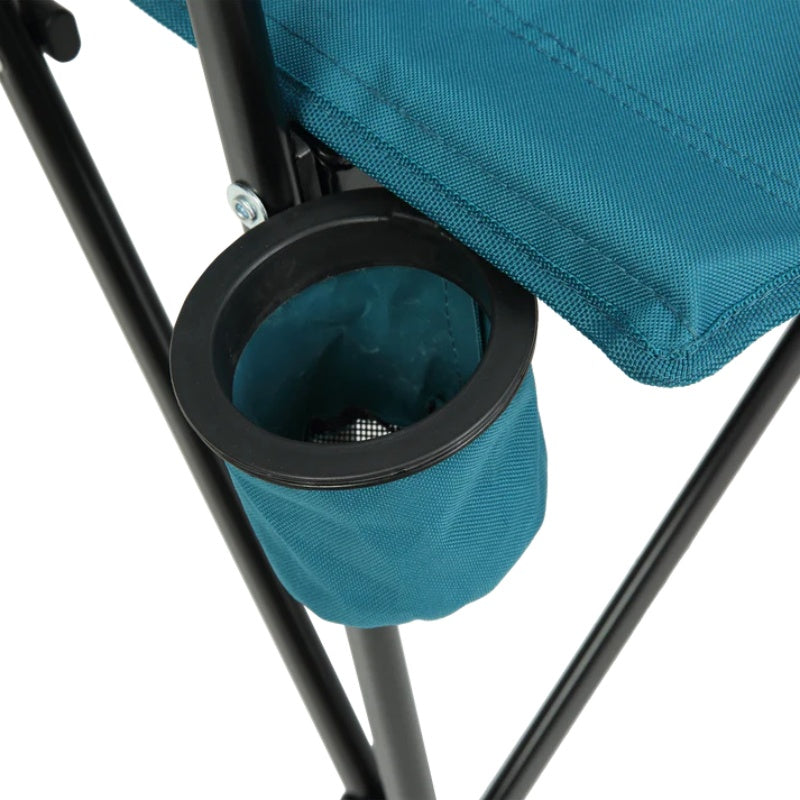 Steel folding Mesh Quad Camping Chair, with Cup Holder, & Carry Bag; Blue-海智集-Default-