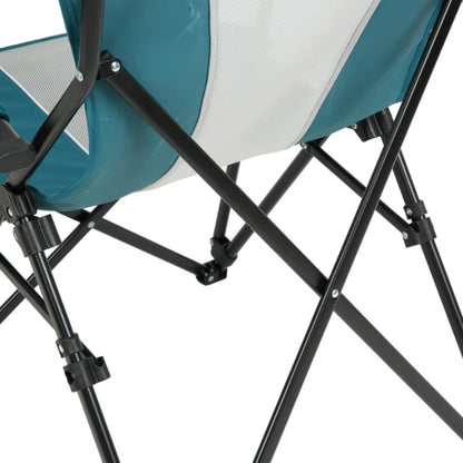 Steel folding Mesh Quad Camping Chair, with Cup Holder, & Carry Bag; Blue-海智集-Default-