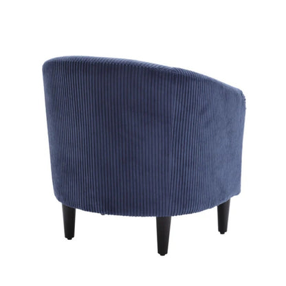 COOLMORE Living Room Accent Barrel Chair, Century Modern Style Decorative Chair, Armchair for Living Room with Thick Cushions and Pillows, Comfy Single Sofa Chair, Chair with Wooden Legs,Blue-海智集-Default-