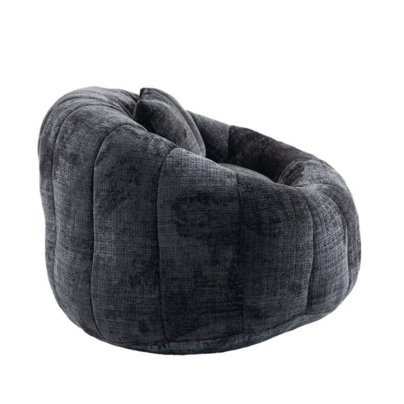 High Back Durable Comfort Bean Bag Sofa Couch for Adults and Kids, Black Chenille-海智集-Default-