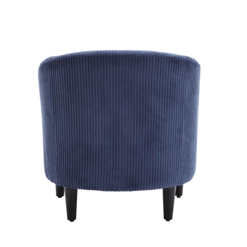 COOLMORE Living Room Accent Barrel Chair, Century Modern Style Decorative Chair, Armchair for Living Room with Thick Cushions and Pillows, Comfy Single Sofa Chair, Chair with Wooden Legs,Blue-海智集-Default-