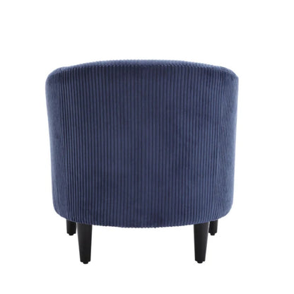 COOLMORE Living Room Accent Barrel Chair, Century Modern Style Decorative Chair, Armchair for Living Room with Thick Cushions and Pillows, Comfy Single Sofa Chair, Chair with Wooden Legs,Blue-海智集-Default-