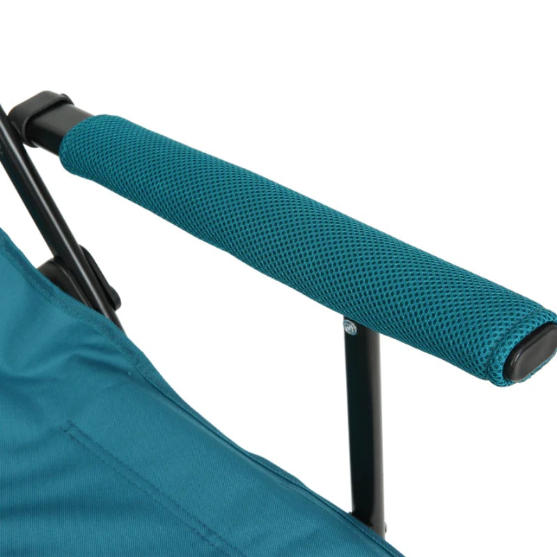 Steel folding Mesh Quad Camping Chair, with Cup Holder, & Carry Bag; Blue-海智集-Default-