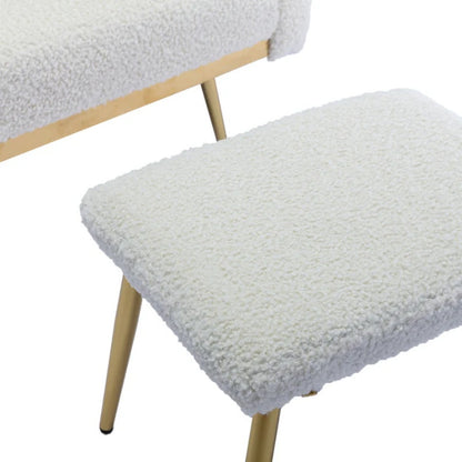 COOLMORE Velvet Accent Chair with Adjustable Armrests and Backrest, Button Tufted Lounge Chair, Single Recliner Armchair with Ottoman-海智集-Default-