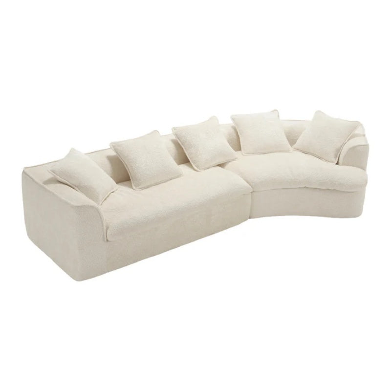 COOLMORE Boucle Sofa 3 Seater for Living Room Oversized Comfy Sofa unique double seat and corner construction for Apartment, Office Right Hand Facing (Beige)-海智集-Default-