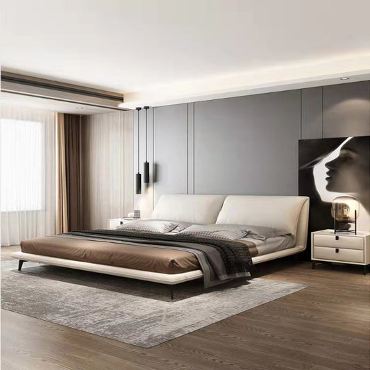 Luo LAN Series Genuine Leather Bed -973 (Single bed without bedside table)-海智集-