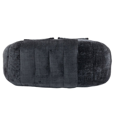 High Back Durable Comfort Bean Bag Sofa Couch for Adults and Kids, Black Chenille-海智集-Default-