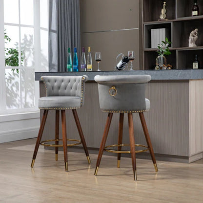 COOLMORE Swivel Bar Stools with Backrest Footrest ,with a fixed height of 360 degrees-海智集-Default-