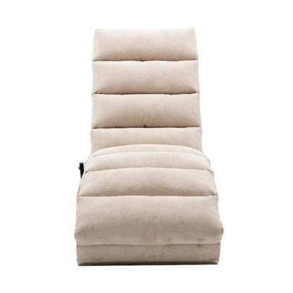 Linen Massage Chaise Lounge Indoor with Remote Control, Ergonomic Electric Massage Lounger in Beige-海智集-Default-