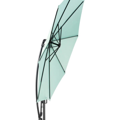 Best Choice Products 10ft Offset Hanging Market Patio Umbrella w/Easy Tilt Adjustment, Polyester Shade, 8 Ribs for Backyard, Poolside - ( Light green )(No Base)-海智集-Default-