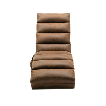 Linen Massage Chaise Lounge Indoor with Remote Control, Ergonomic Electric Massage Long Lounger, Coffee-海智集-Default-