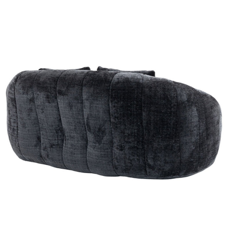 High Back Durable Comfort Bean Bag Sofa Couch for Adults and Kids, Black Chenille-海智集-Default-