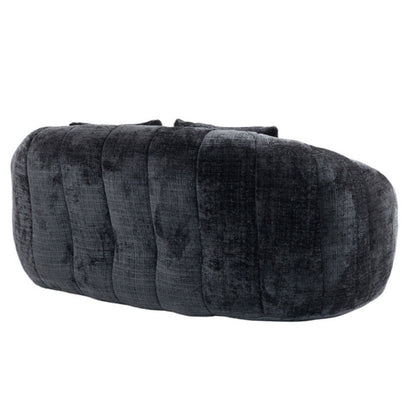 High Back Durable Comfort Bean Bag Sofa Couch for Adults and Kids, Black Chenille-海智集-Default-
