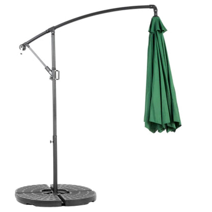 Best Choice Products 10ft Offset Hanging Market Patio Umbrella w/Easy Tilt Adjustment, Polyester Shade, 8 Ribs for Backyard, Poolside - ( Dark green )(No Base)-海智集-Default-