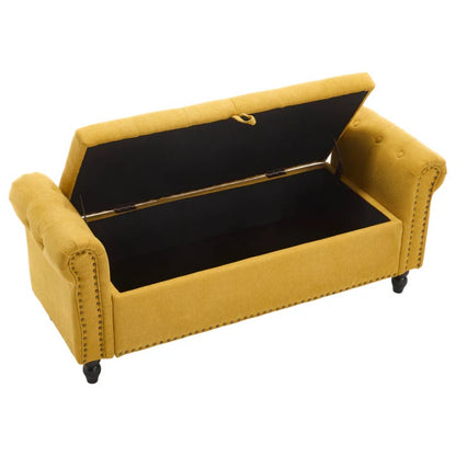 Coolmore Storage Ottoman 55.12 Inches Upholstered Fabric Storage Ottoman Bench,Button Tufted Ottoman with Storage for Living Room,Bedroom End of Bed Bench Withstands 275lbs-海智集-Default-