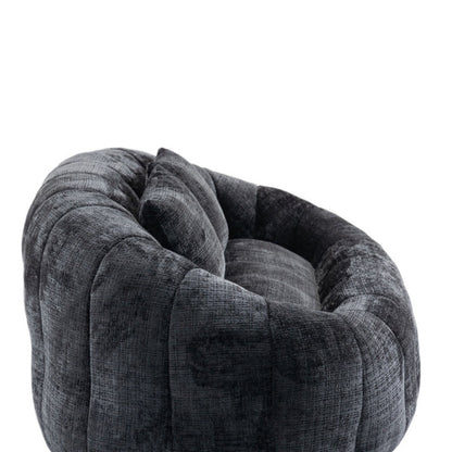 High Back Durable Comfort Bean Bag Sofa Couch for Adults and Kids, Black Chenille-海智集-Default-