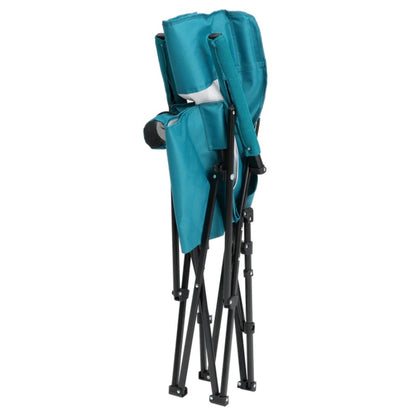 Steel folding Mesh Quad Camping Chair, with Cup Holder, & Carry Bag; Blue-海智集-Default-