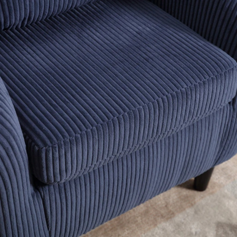 COOLMORE Living Room Accent Barrel Chair, Century Modern Style Decorative Chair, Armchair for Living Room with Thick Cushions and Pillows, Comfy Single Sofa Chair, Chair with Wooden Legs,Blue-海智集-Default-