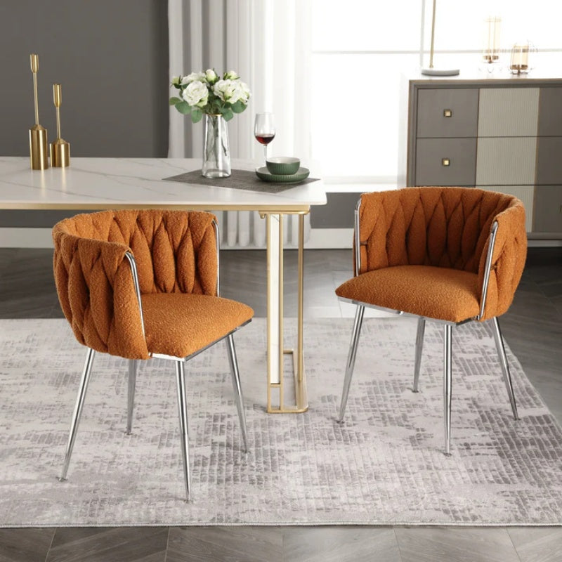 COOLMORE Leisure Dining Chairs Accent Chair Velvet Accent Lounge Chair With Metal Feet 2PC/SET-海智集-Default-