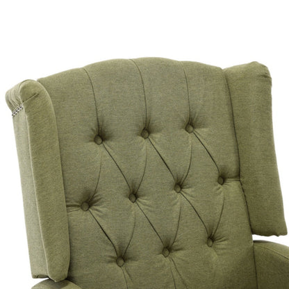COOLMORE Rocking Recliner Chair,360 Degree Swivel Nursery Rocking Chair,Glider Chair,Modern Small Rocking Swivel Recliner Chair for Bedroom,Living Room Chair Home Theater Seat (Ovive Green)-海智集-Default-