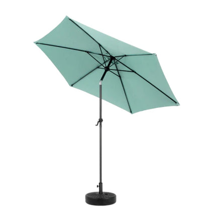 9FT Outdoor Patio Umbrella Outdoor Table Umbrella with Push Button Tilt and Crank, Market Umbrella 6 Sturdy Ribs , Deck, Backyard, Pool (Base Not Included) - ( Light green )-海智集-Default-