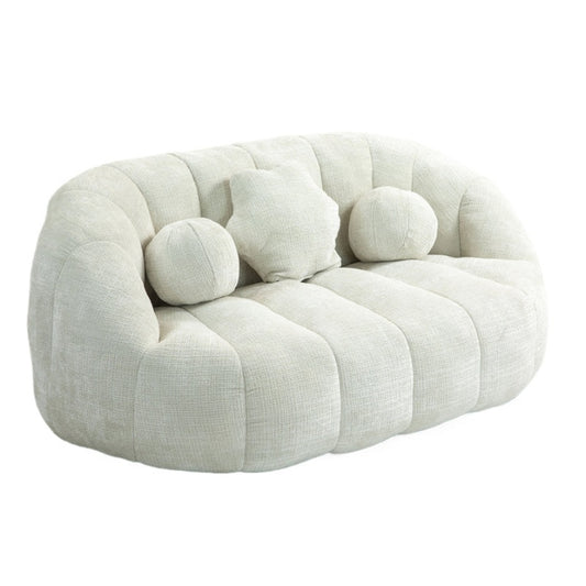 High Back Bean Bag Sofa Couch for Adults and Kids, Comfortable White Chenille Lounger, Indoor & Outdoor Use-海智集-Default-