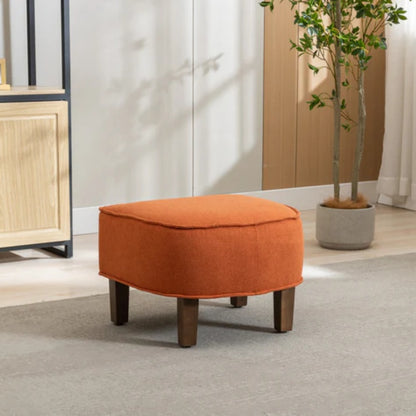 COOLMORE Accent Chair with Ottoman, Mid Century Modern Barrel Chair Upholstered Club Tub Round Arms Chair for Living Room-海智集-Default-
