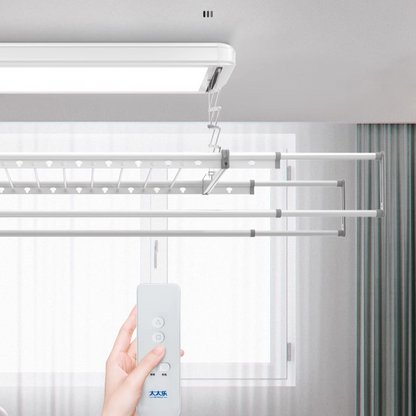 Electric Clothes Drying Rack Voice Control Automatic Lifting Household Balcony Smart Remote Control Drying Telescopic Clothesline-海智集-✾⁂⁂⁂⁂✾TK-8000 Meteor Silver (includes installation)✾⁂⁂⁂⁂✾-✾⁂⁂⁂⁂✾Medium✾⁂⁂⁂⁂✾-