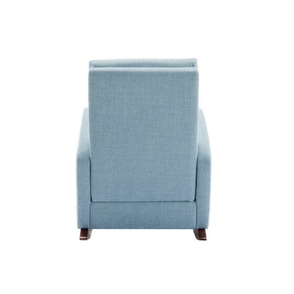 High Back Rocking Chair Nursery Chair .Comfortable Rocker Fabric Padded Seat .Modern High Back Armchair-海智集-Default-