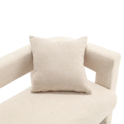 Modern Chenille Loveseat Sofa, Comfy Upholstered 2-Seater Sofa, Beige Chenille Fabric, 51.18'' H x 23.62'' W x 25.59'' D-海智集-Default-