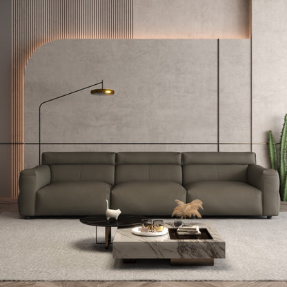 Executive Leather Sofa Set | Top-Grain Leather for Premium Lobbies-海智集-