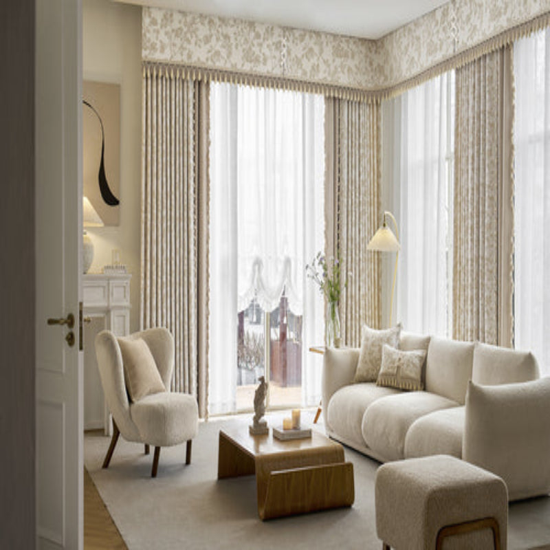 The language of flowing light and flowers Curtain:the artistry of color-woven jacquard meets superior light-blocking performance, softness, and an exquisite drape-海智集-