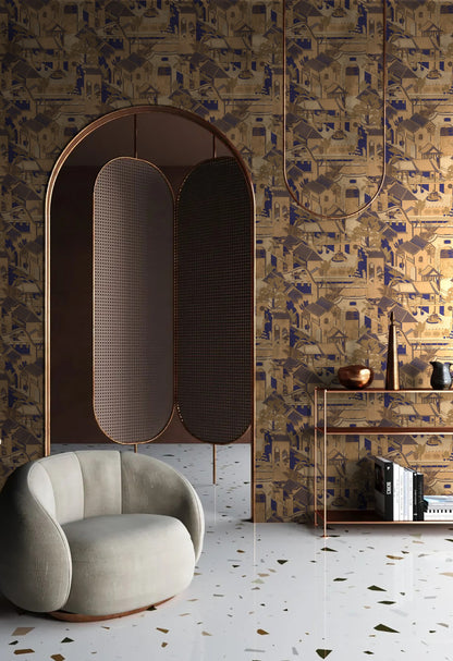 Garden charm Wallpaper: The harmonious atmosphere created by the embroidered wall fabric-海智集-