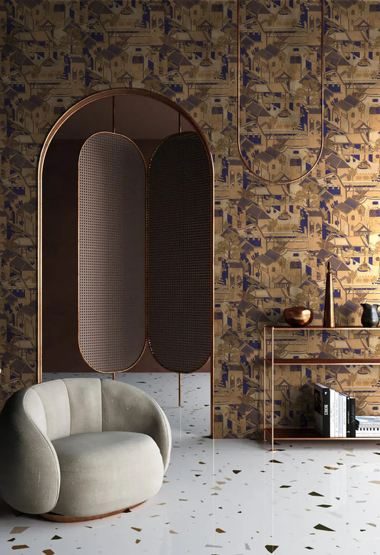 Garden charm Wallpaper: The harmonious atmosphere created by the embroidered wall fabric-海智集-