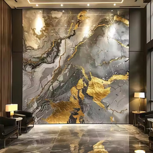 High Gloss Lightweight PVC Marble Sheets Uv Marble Wall Panel Easy Installation Custom Pvc Wall Panel-海智集-