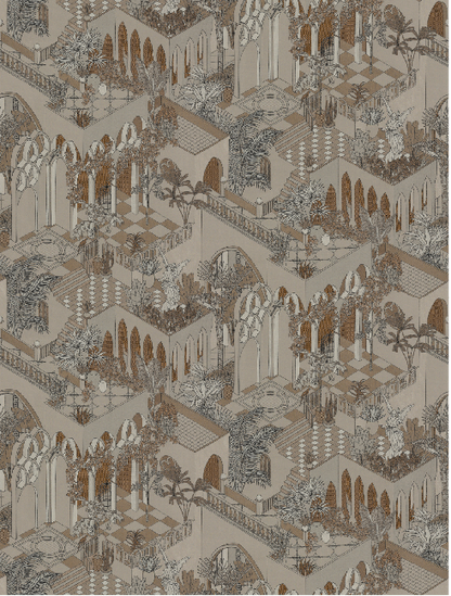 A Dreamy tour in the garden Wallpaper: The steady feeling brought by the embroidered wall fabric-海智集-