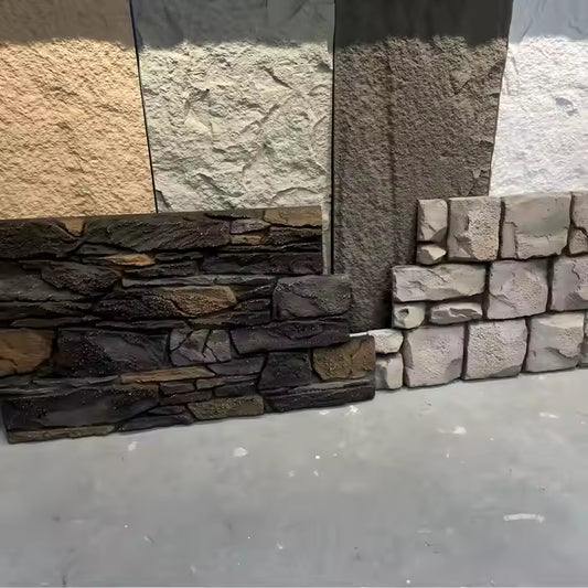 Batu PU Poliuretana Batu Tiruan Luaran Poliuretana Batu Tiruan Panel Dinding Venir Piedra De Pu