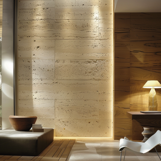 Wholesale Textured Flexible Wall Cladding Customizable PVC Modern Decorative Wall Panels Travertine-海智集-