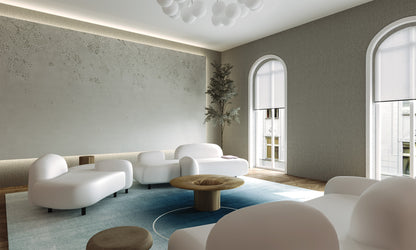 Flowers Bloom in the distance Wallpaper: A classical space created by embroidered wall fabric.-海智集-