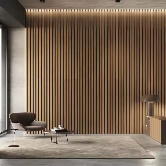 Wall Soundproofing Slat Wooden Fiber Waterproof Acoustic Panels for Indoor Decoration Material