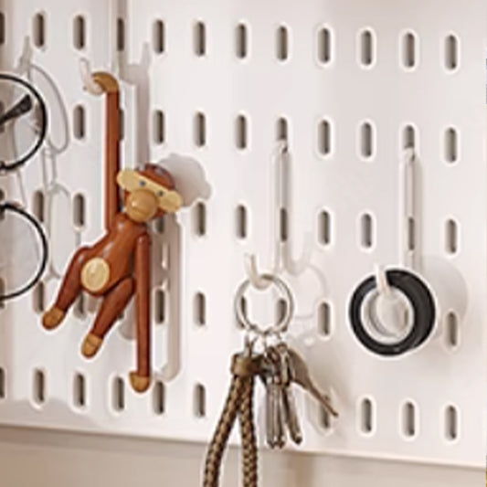 Heavy-Duty White Metal L-Type Hook for Pegboard Accessories Durable Aluminum Quality Hook, Strong and Reliable Organizer Solution-海智集-