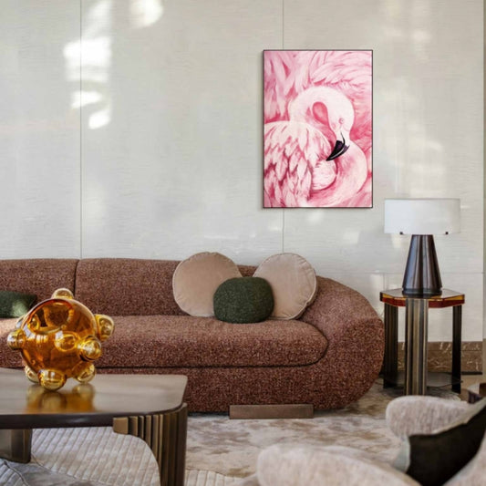 Decorative Art-Pink Flamingo Scroll 1-海智集-