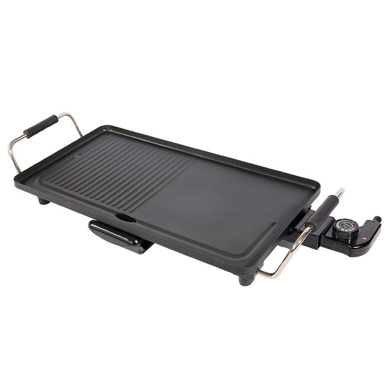XH-4826 Stainless Steel Electric Grill Portable Indoor/Outdoor Grill Pan with Adjustable Temp, Nonstick Surface & Drip Tray - Perfect for BBQ, Meat, Pancakes, Party Cooking-海智集-